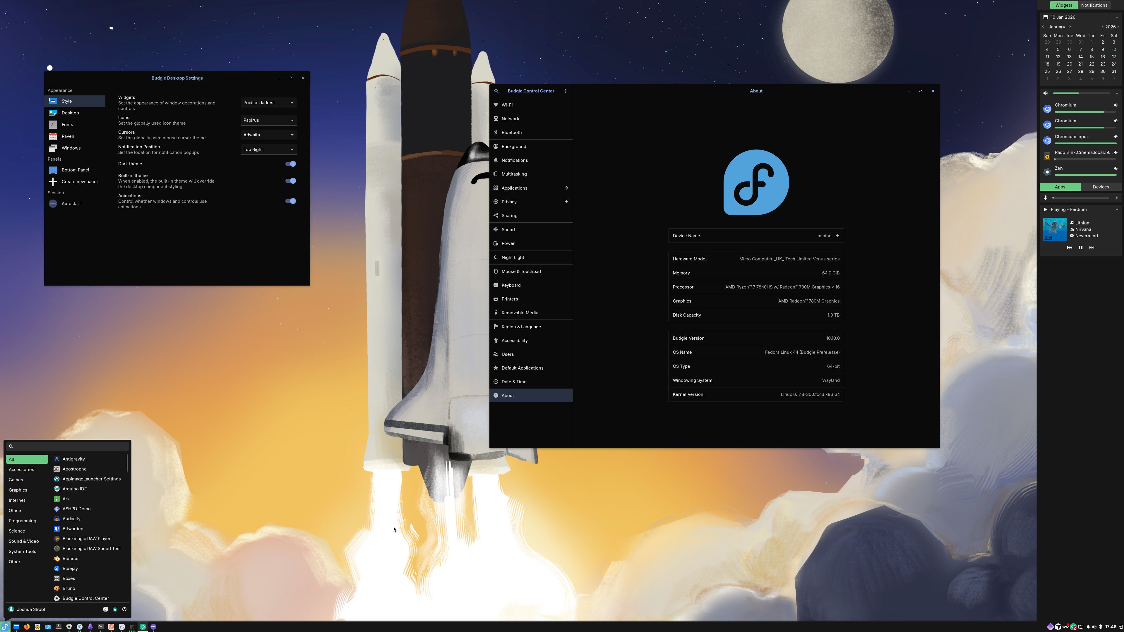 Budgie 10.10 Desktop featuring Wayland support