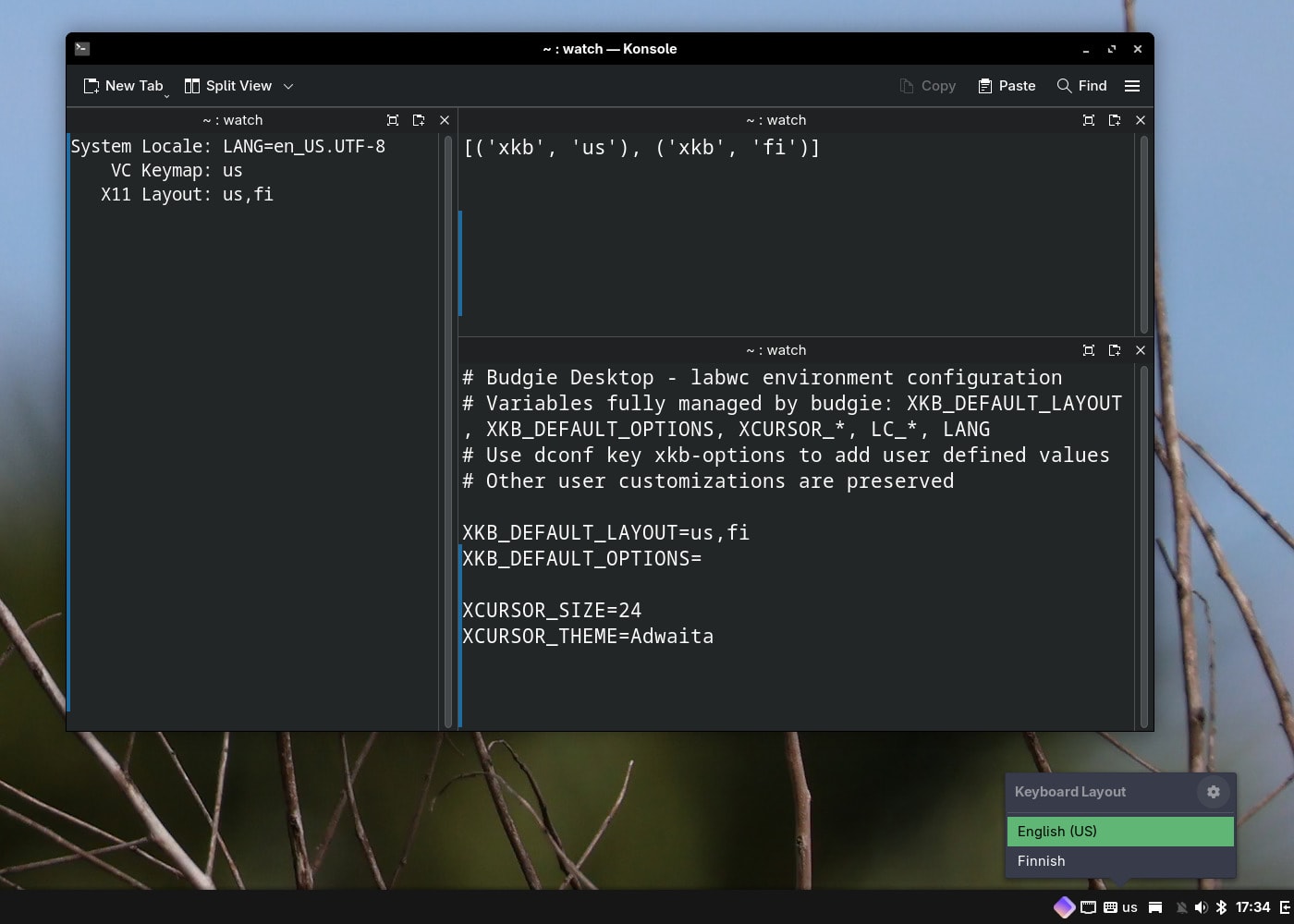 Budgie 10.10.3: Keyboard Layout applet